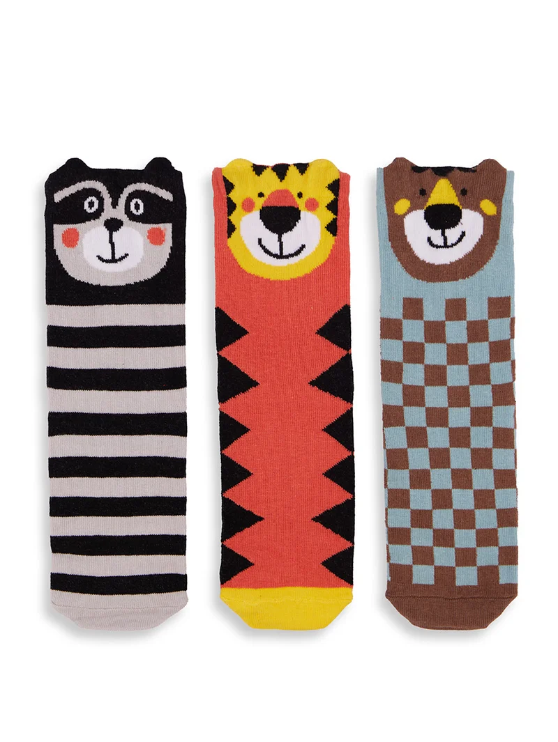 Denokids 3-Pack Boxed Boy Animals Socks